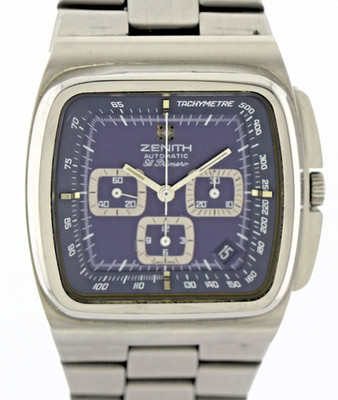 Rarität Zenith El Primero TV Screen blau Ref.01-0200.415 Kal.415 ca.1974 Ø43x40