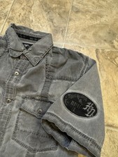 Vintage Harley Davidson Genuine Motorcycles Button Down Work Shirt Medium 22x30