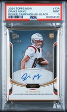 2024 Topps Now NFL Drake Maye Rookie Campaign ON CARD AUTO Gold HOLO SSP 3/10