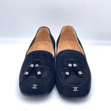 Mocassini Chanel Logo Mark High-top in camoscio nero taglia 34,5 US circa 4,5...