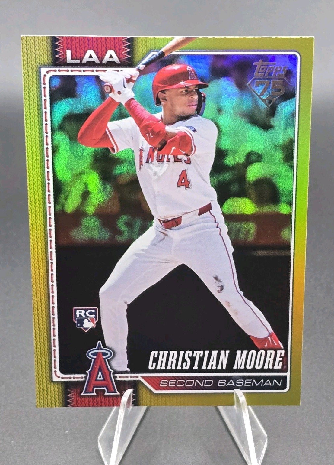 2026 Topps MLB Series 1 #147 Christian Moore Yellow Rainbow Foil 216/399 Angels