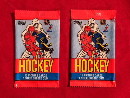 🏒1984-1985 85 TOPPS NHL Hockey Wax Wrapper🥅Lot of 2 Wrappers ~ YZERMAN RC Year
