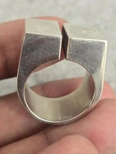 Abstract Statement Brutalist Ring Signet Ring...