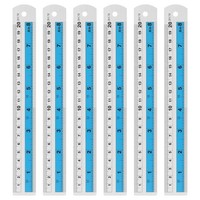 6 StüCk Gerade Lineal 20Cm Metrisch Und Sae Aluminium Lineal Mit Loch Blau
