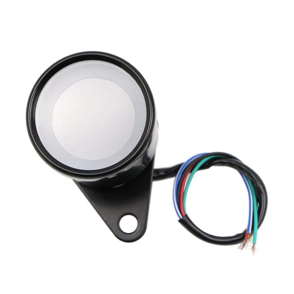 Black LCD Digital 12V Universal Motorcycle Gauge Speedometer Tachometer Odometer - Image 2 of 4