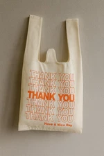 Handmade Canvas Tote Bag “Thank You Have A Nice Day” Reusable Eco Shopping Bag