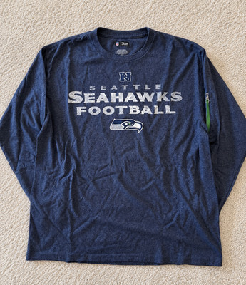 NFL Seattle Seahawks Herren T-Shirt L Blau Langarm Football Vintage