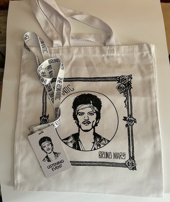 Bruno Mars ''The Romantic'' Listening Party Promo Tote Bag, Lanyard + Button