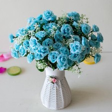 Mini Rose Bouquet, 15 Heads, 30cm, Artificial Flowers, Wedding, Home Decor