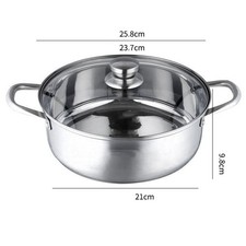 Stainless Steel Hot Pot Thicken Bottom Universal Stainless Steel Casserole With