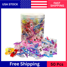 50 Pcs Plastic Sewing Clips with Jar   Premium Quilting Clips for Craft  Supply