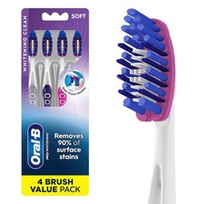 Oral-B PRO-FLEX Stain Eraser SOFT Bristles Toothbrushes Whitening Clean 4 Count