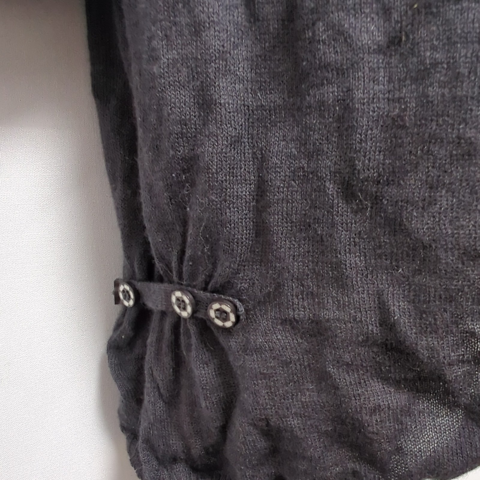 Vintage GreenHouse Black Ramie Cotton Embroidered Cropped Bolero Cardigan S image 5
