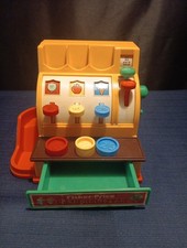 Fisher Price Cash Register W/3 Coins Tested  Working Bell  Drawer Work 1970