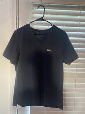 Figs Women's Catarina One-Pocket Scrub Top Gray Blue, size L