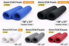EVA Foam Sheets 4mm 2 Pack 18" x 51" Cosplay Armor Craft Prop Foam 170 kg/m 