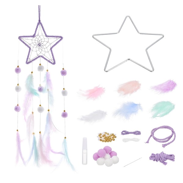 TraumfäNger Zum Selbermachen, Stern, TraumfäNger, Feder-Pompon-Perle, Violett-image