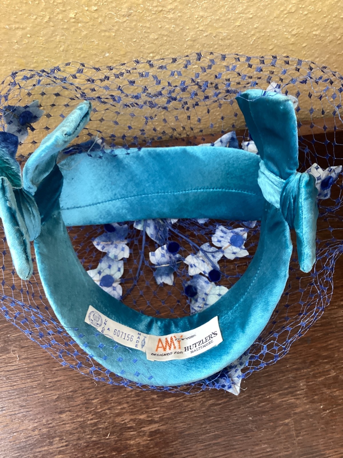 Vintage Amy Hutzler’s Blue Velvet Headband Fascinator