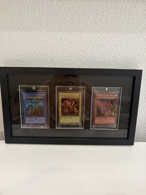 Konami Yu-Gi-Oh! TCG 3 Götterkarten gerahmt Deutsch Holo limitiert