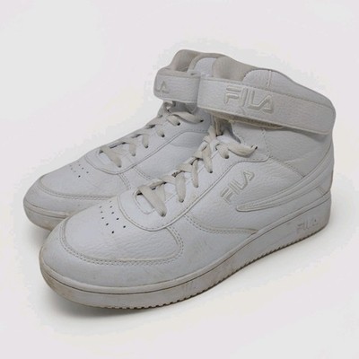 FILA Men's A-High White Tennis Shoes Sneakers Faux Leather Size 8 1CM00540-100