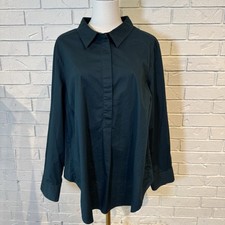 Universal Standard Deep Green Popover Blouse ...