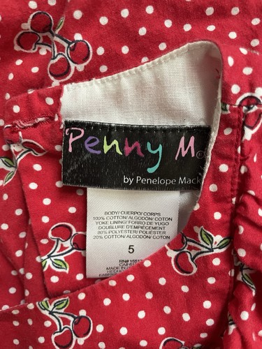 Penny M | Penelope Mack Girl’s Red Cherry Dress Sleeveless Size 5 - Picture 3 of 8