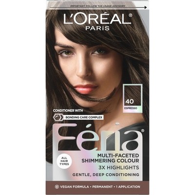 Feria Multi-Faceted Shimmering Permanent Hair Color, 40 Espresso, Pack of 1 H...