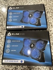 KLIM Wind Laptop Cooling Pad - More Than 500 000 Units Sold - New Blue Lot Of 2