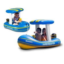 Zone Tech 2 Sizes Blue Inflatable Floats for Kids and Toddler with Toy Squirter