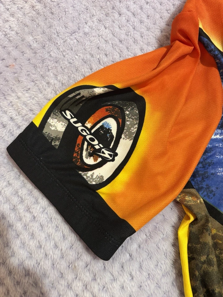 Camiseta deportiva de ciclismo Sugoi All Over Car Beach hecha en Canadá de colección años 90 - L 1/2 cremallera Foto 4 de 4