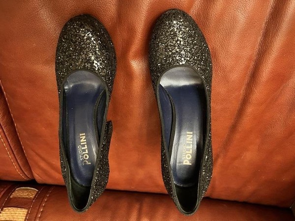 Women Studio Pollini Heels Black Leather 36.5