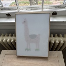 Nursery Art Print Llama on Roller Skates Animals Theme 11x14