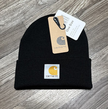 Carhartt Men  s Knit Cuffed Beanie Black One Size Winter Hat