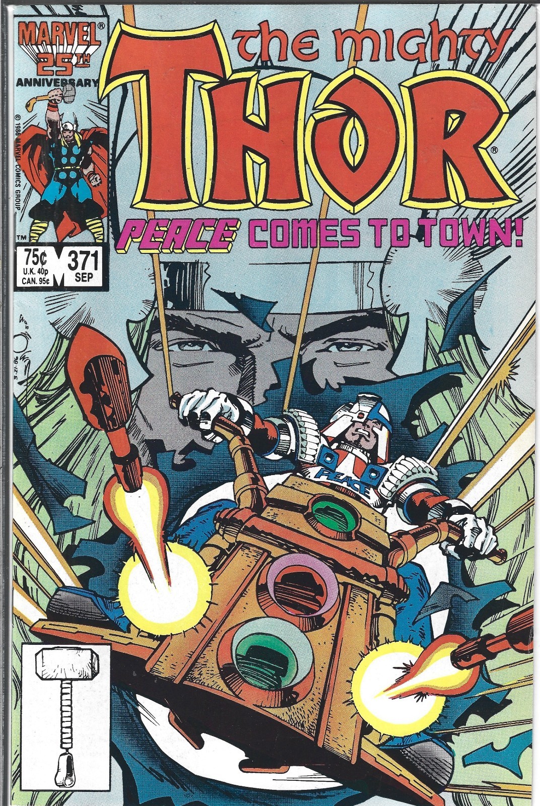 The Mighty Thor #371 (Vf/Nm) High Grade Copper Age, 1St Appearance Justice Peace
