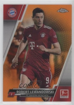 2021 Topps Chrome Bundesliga Orange Refractor 15/25 Robert Lewandowski #83 8d2