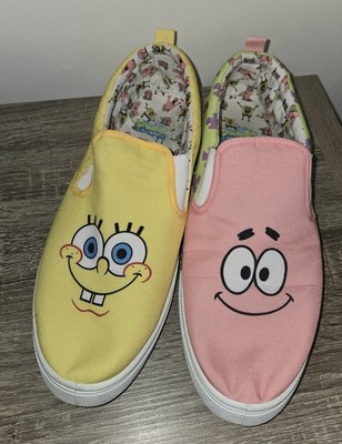 Spongebob & Patrick Colorful Yellow Pink Lightweight Slip-on Shoes Men's 12 SEE 