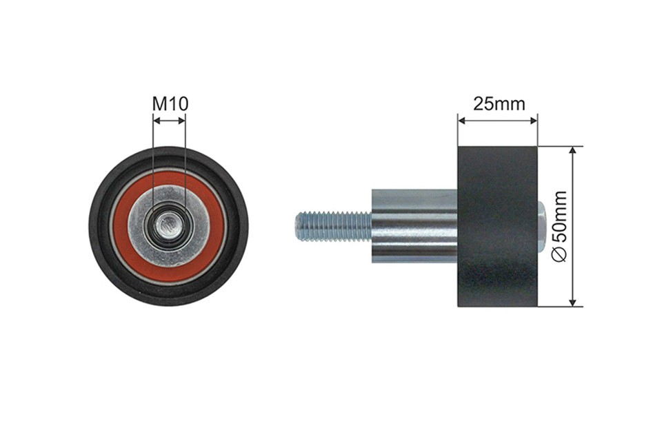 Fits NTY RNK-VW-040 PULLEY IDLER V-BELT