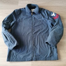 Vintage US Navy Utility Jacket Blue Named FIREY E-5 Petty Officer Coat Fleece 