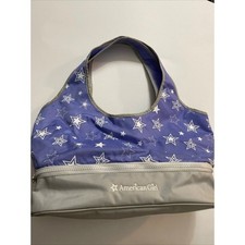 American Girl Purple Star Print Bag Tote Purse With Zippered Bottom Section