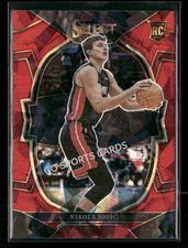 2022-23 Panini Select Concourse Red Cracked Ice Prizm Nikola Jovic #91 RC Rookie