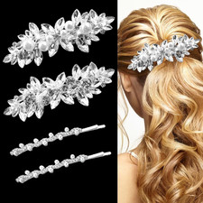 4 Pieces Rhinestone Bridal Hair Clip,Crystal Hair Clips, Rhinestone Jewelry Barr