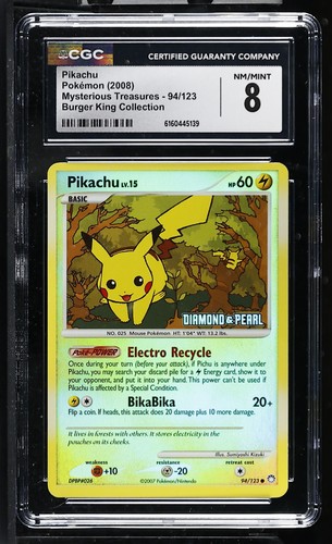Pikachu graded CGC 8 for sale on eBay