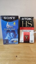 Sealed Sony T-120VL 246m Premium Grade 6hrs 4 Pack VHS Tapes 1 TDK HS T-120