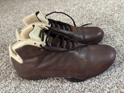 Vintage Nike Air Hyper Flight Leather Brown Basketball Shoes 2002 Mens Size 10.5