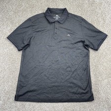 Tommy Bahama Men s Polo Shirt Size M Black Striped Supima Cotton Short Sleeve