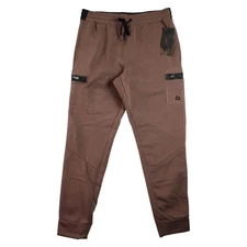 RBX Cargo Jogger Pants Mens Large 33x30 Brown Tapered Fleece Sweatpants $78 NEW