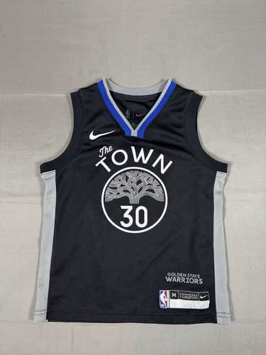 Nike Golden State Warriors Stephen Curry #30 City Edition Jersey Black YOUTH M