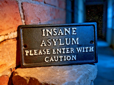 7''X3'' Rustic Style Cast Iron ''Insane Asylum'' Sign...Ships Free!