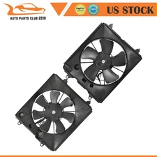 Cooling Fan AC Condenser Radiator Assembly Pair Kit Set For 2010-2014 Honda CR-V
