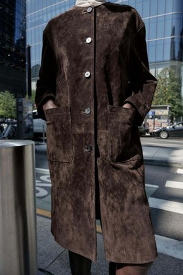 ZARA NEW WOMAN 100% LEATHER COAT BROWN XS-XL 6318/234/700 | eBay